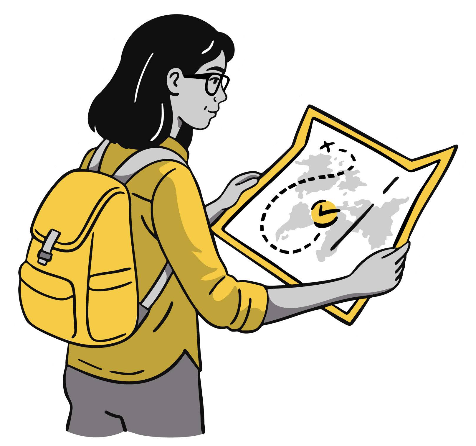 Woman looking at a map